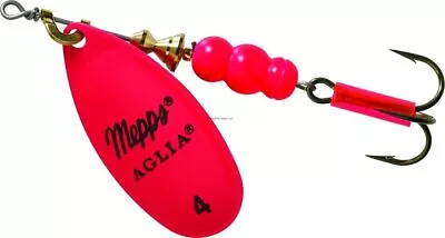 Mepps B4 HP Aglia In-Line Spinner 1/3 Oz Plain Treble Hook Hot Pink Blade • $9.99