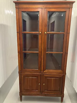 Mahogany LAURA ASHLEY 4-Door Display Cabinet - 3 Glass + 2 Wooden Shelves. • £285