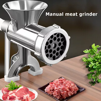 Manual Meat Grinder Machine Mincer Stuffer Hand Sauce Sausage Maker Filler Tool • £11.99