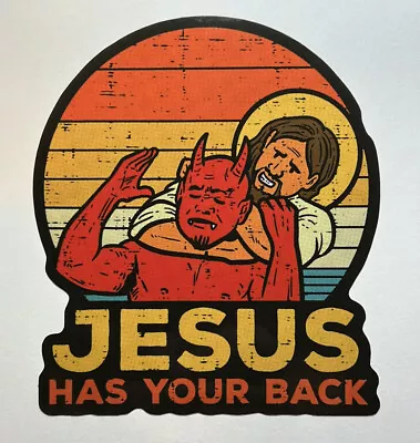 Jesus Has Your Back Jiujitsu Martial Arts Christian 4 Inch Vinyl Sticker • $2.99