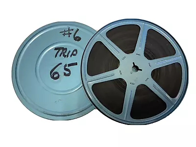 Vintage Blue Unbranded Metal 5” 8mm Film Full Reel 200ft W/ Can • $19.99