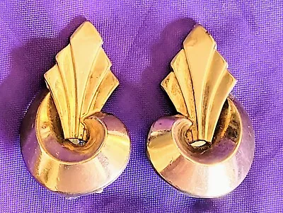 Signed Coro Antique Vintage Retro Art Deco 12k Gold-filled Gf Clip On Earrings • $9.95