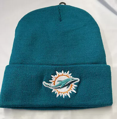 Miami Dolphins Blue Teal Cuffed Lined Winter Hat Cap Beanie • $14.99