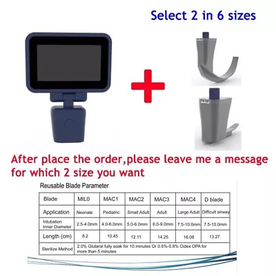 Digital Video Laryngoscope With 2 Reusable Sterilizable Blades • $569.05