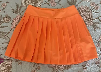 $17.99 • Buy Albion SZ XS Pleated Neon Orange Tennis Skirt Built-in Shorts No-slip Thigh