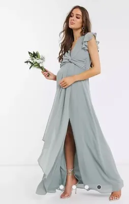 New TFNC Sage Green Bridesmaid Dress - Maternity Size 8 • £50