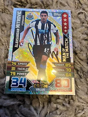 Aleksandar Mitrovic (Newcastle) Hand Signed 2015-2016 Match Attax Card Rare ! • £0.99