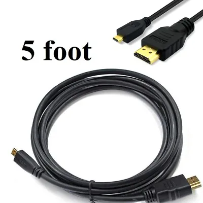 Micro HDMI To HDMI Male Adapter Converter Cable For Droid EVO HTC Kindle Fire HD • $8.99