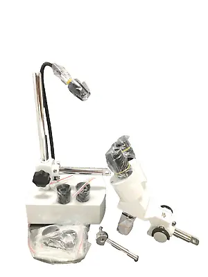 AmScope Stereo Microscope 10x-20x Magnification LED Gooseneck Single Arm Boom • $339.67