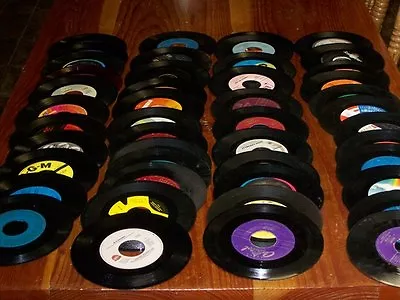 Bulk Lot Of 45 - 7  45 RPM Records For Decorating & Crafts Wide Variety & Genre • $16.75