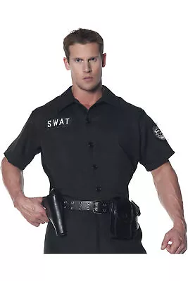 SWAT Shirt Embroidered Patches Police Top Costume Accessory Halloween Adult Men • $14.23