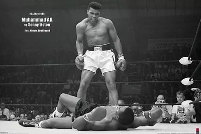 MUHAMMAD ALI LANDSCAPE 24x36 Poster SONNY LISTON BOXING CHAMP CASSIUS CLAY ICON! • $17.99