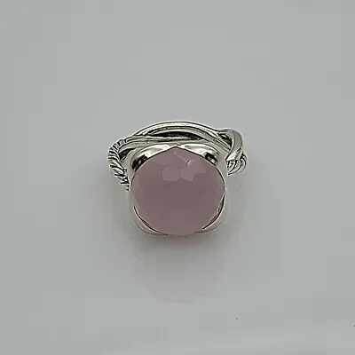 David Yurman Continuance Ring With Pink Agate In Sterling Silver 14mm Size 8 • $200