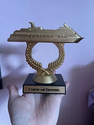 Carnival BREEZE Cruise Ship Trophy Matte Gold Plastic Design DAMAGED! • $19.95