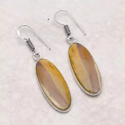 Mookaite Jasper Handmade Drop Dangle Earrings Jewelry 1.68  AE-6536 • $2.99