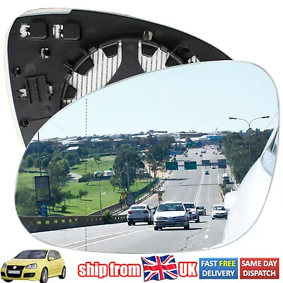 Left Side Door Wing Mirror Glass Heated Convex LH For VW GOLF 5 MK5 V 2003-2008 • $10.80