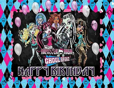 Monster High Personalized Edible Print Premium Cake Topper Frosting Sheet 5 Size • $18.50