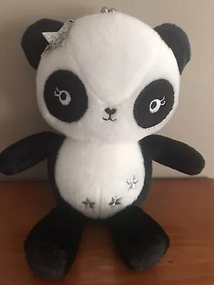 Girls Panda 9  Plush Purse Teddy Bear Black White Stars Dress Up Chain Gymboree • $9.99
