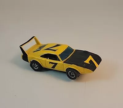 Vintage Aurora AFX Dodge Daytona Charger Superbird Yellow Black #7 HO SLOT CAR • $39.99