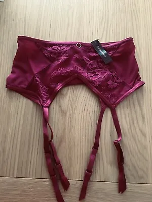 Ann Summers Burgundy Sexy Waspie/ Suspender Belt Size Small 8-10 Rrp £16 • £9.99