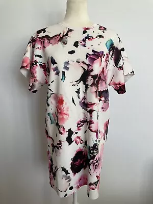 Finders Keepers Size XS Scuba Fabric White & Floral Mini Dress - Casual • $15