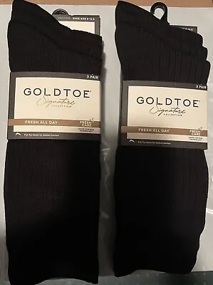 Gold Toe Signature Collection Men’s Bamboo Rayon Relaxed Top Crew Socks NEW • $18