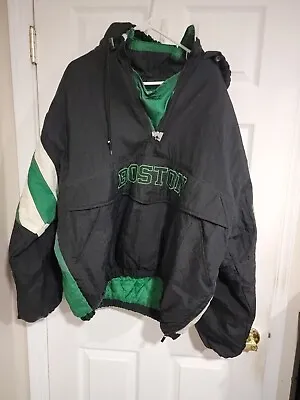$400 • Buy Vintage 90s Boston Celtic Starter Hooded Pull Over Jacket NBA Men XL RARE
