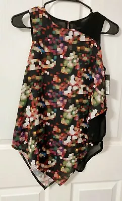 Mossimo Women Sleeveless Multi Color Lights Design Tank Asymm. Hem XS • $12