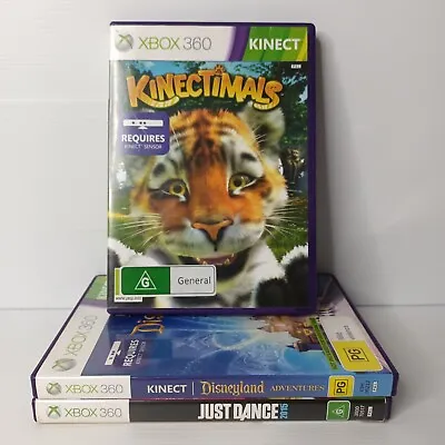 Xbox 360 Kinect 3 Game Bundle Disneyland Kinectimals Just Dance 2015  • $26.95