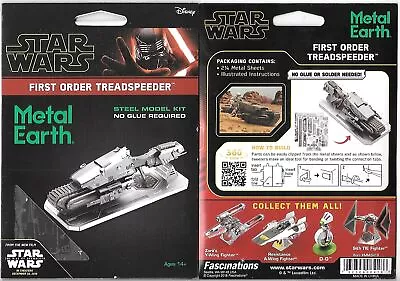 Star Wars First Order Treadspeeder Metal Earth 3D Laser Cut Steel Model Kit NEW • $30.27