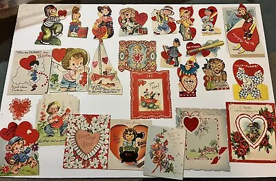 25 Vintage Valentine's Cards 40's 50's Childrens Classroom Sports Circus Family • $34.99