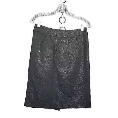 Banana Republic Skirt Size 6 Black Shiny Textured Pencil Straight Career Dressy • $26.95