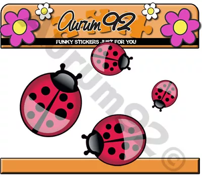 X4 Ladybird Ladybug Stickers Car Stickers Laptop Phone Toys Etc • £1.65