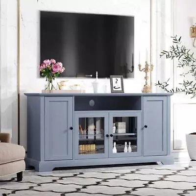 60  Wood TV Stand Entertainment Media Center Console For TV Up To 70  • $280.99