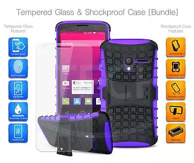 Shockproof Kickstand Case For LG G4 & Tempered Glass Screen Protector • £6.75