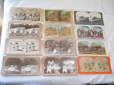 12 Antique Vintage Stereoview Stereoscopic Cards Keystone Kilburn Underwood More • $7.50