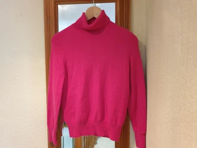 £12.50 • Buy 100% Pure Cashmere 'very Pink' Roll Neck Jumper By M & S Autograph Size 10