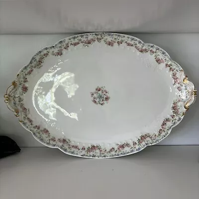 Charles Field Haviland Limoges Schleiger Serving Platter Plate Pink Blue Flowers • £72.39