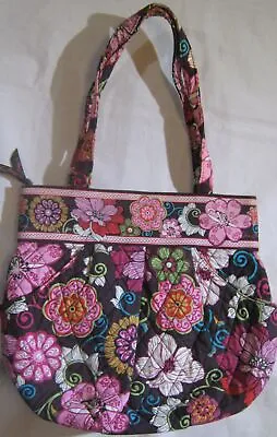 Vera Bradley Pink Morgan Flower Double Strap Shoulder Small Bag Purse Mod Zipper • $14.48