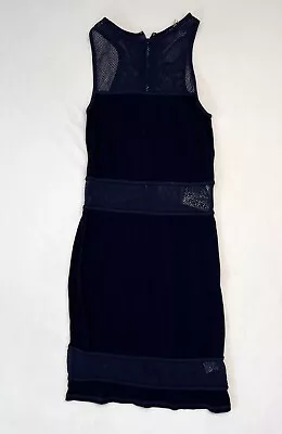 Young Fabulous And Broke Navy Blue Mesh Cut Out Dress Size Small • $17.94