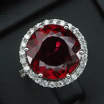 Raspberry Rubellite Tourmaline Round 925 Sterling Silver Engagement Ring Jewelry • $34.99