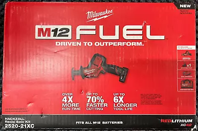 Milwaukee M12 Fuel Hackzall Recip Saw Kit 2520-21XC W/ 4.0 Battery & Charger • $138