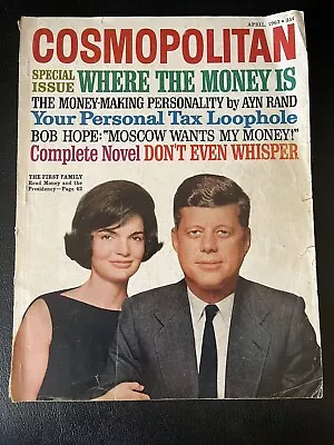 RARE Vintage Cosmopolitan Magazine April 1963 President John F Kennedy & Jackie • $49.95