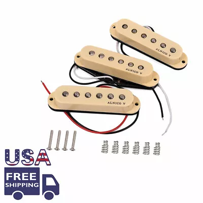 Hand Wound Alnico V SSS Guitar Pickup Sets For ST Strat Guitar Single Coil USA • $20.96