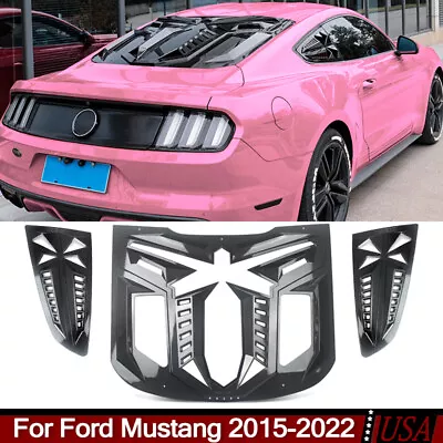 For Ford Mustang 2015-2022 Rear+Side Window Louver Windshield Cover Sun Shade • $219.99