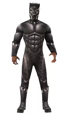 Black Panther Movie Deluxe Muscle Chest Marvel Superhero Mens Costume (One Size) • $39.99