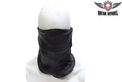 Black Premium Leather Motorcycle Touring & Fashion Face Mask • $15.29