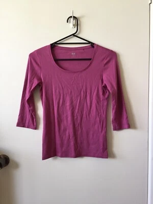 $12 • Buy Uniqlo Pink 3/4 Sleeve Tshirt Size M