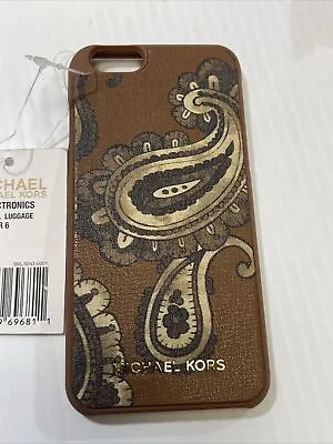 Michael Kors Luggage Brown Paisley Print Leather IPhone 6 Cover • $15