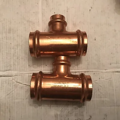 Lot Of 2 Viega Nibco Streamline Tee Copper PF 04070 1-1/4  X 1-1/4  X 3/4  • $23